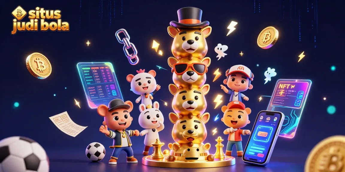 Experience exciting sports betting on situs judi bola with vibrant gaming elements in this dynamic illustration.