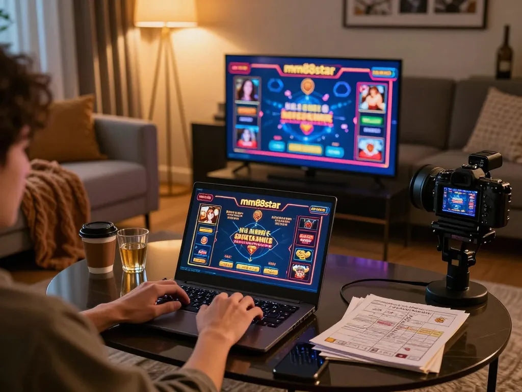 Engaging online gaming scene at mm88star showcasing a player immersed in casino action.