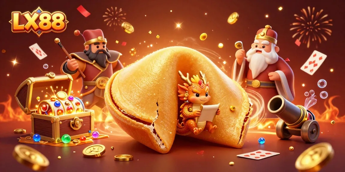 Experience the thrill with LX88 as a wise dragon reveals fortunes amid a vivid casino fantasy.