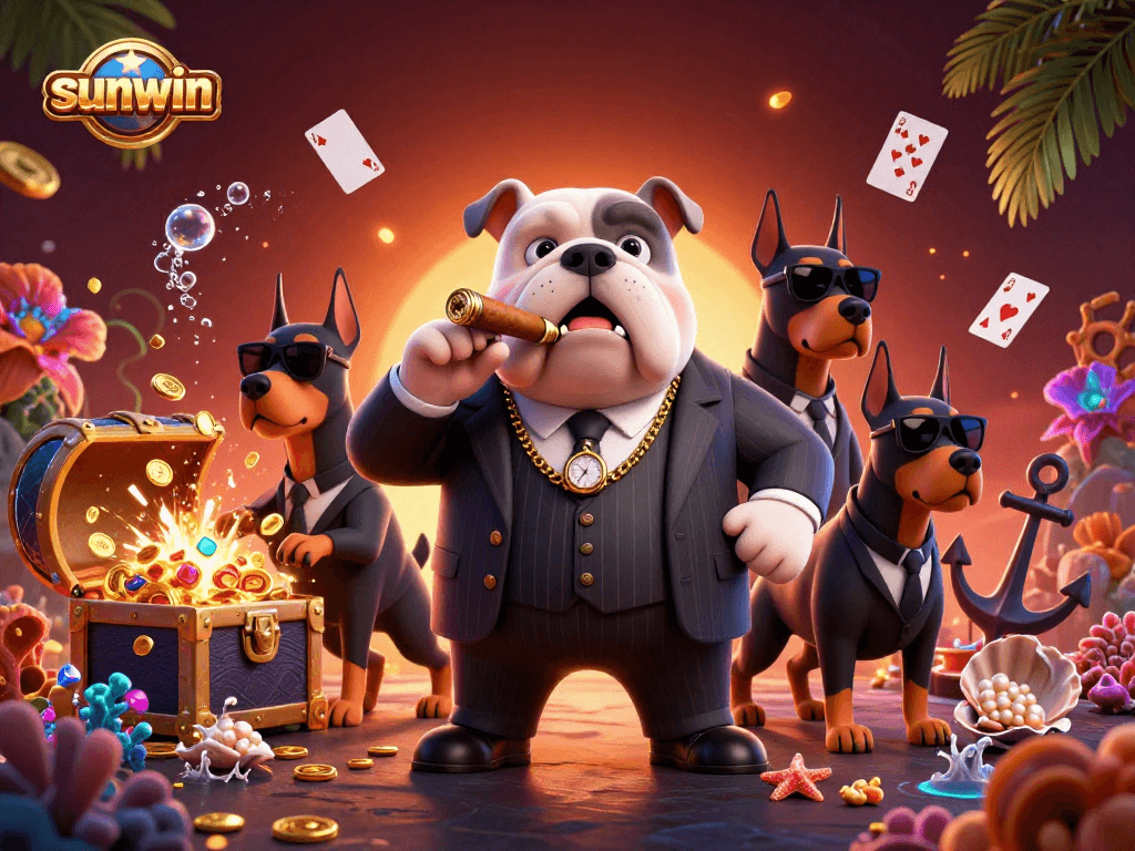 Experience exciting gameplay with sunwin showcasing 3D animated casino characters in a lively scene.
