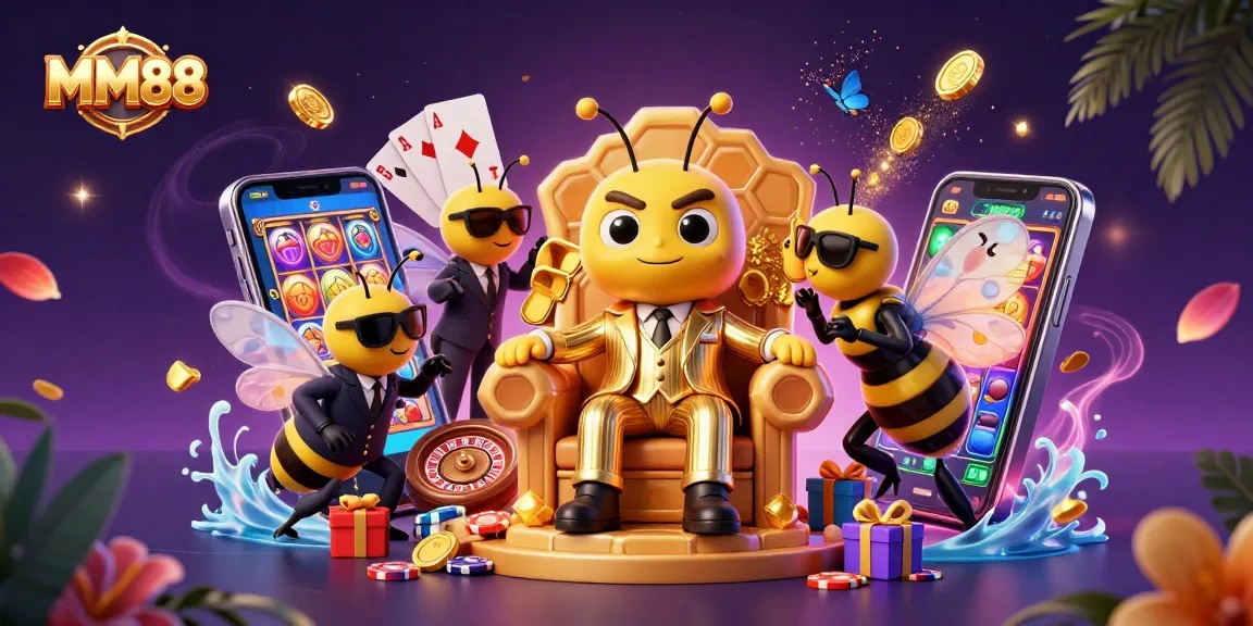 Engage with MM88's thrilling gaming world featuring vibrant slot games and dynamic characters.