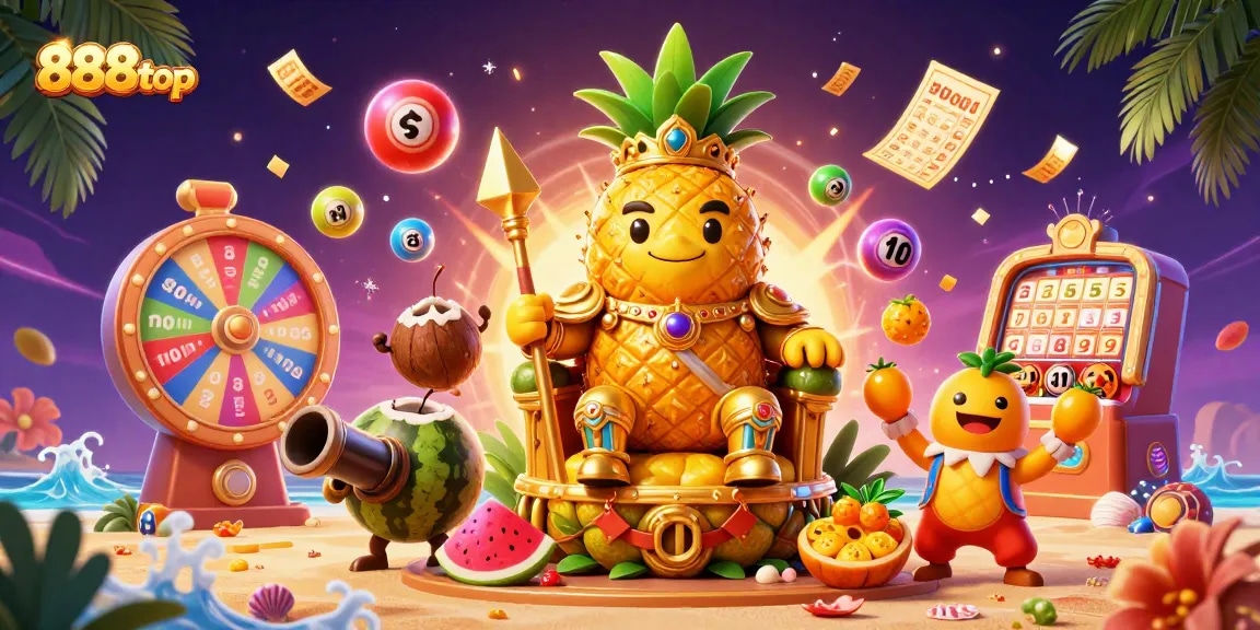 Experience 888top's vibrant casino gameplay with golden prizes and dynamic elements in a thrilling scene.