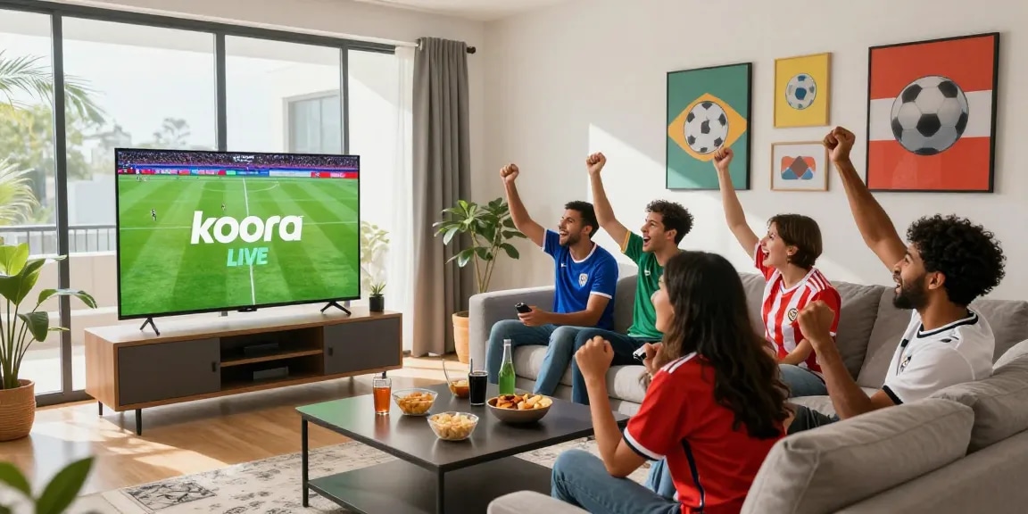 Watch Koora live as friends celebrate their favorite football teams during a match in HD.