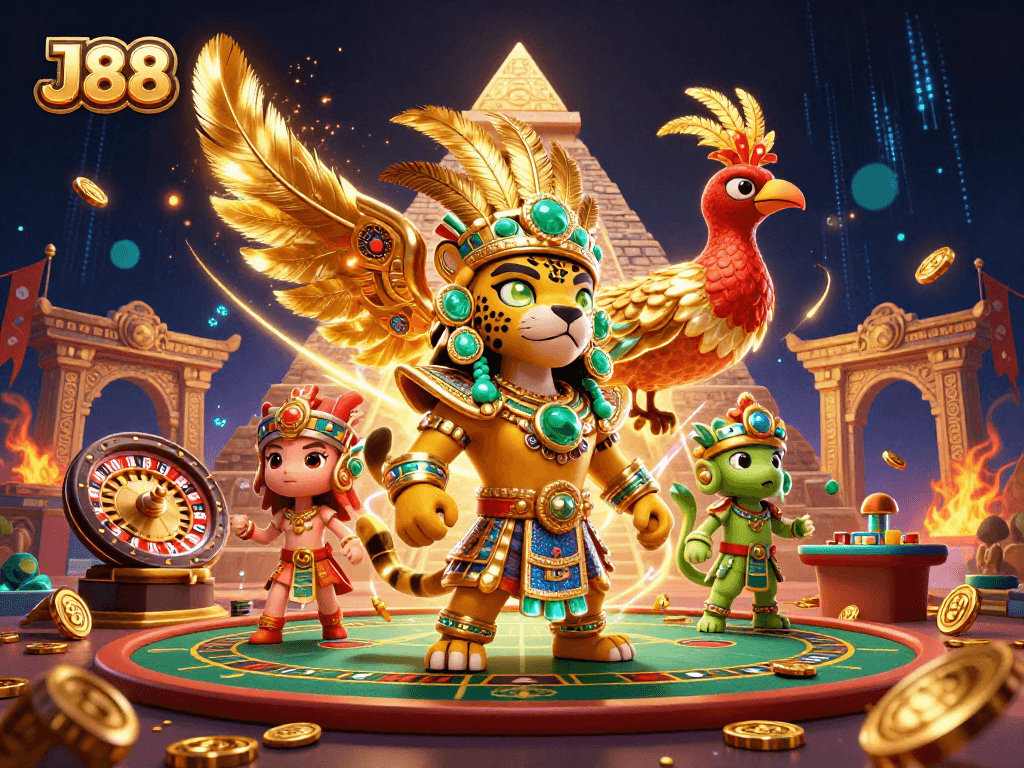 Experience the excitement of J88 with a vibrant live casino scene featuring immersive elements.