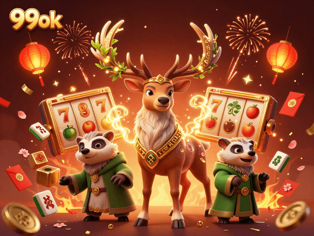 Experience thrilling gameplay at 99ok with vibrant 3D slot characters and elements.