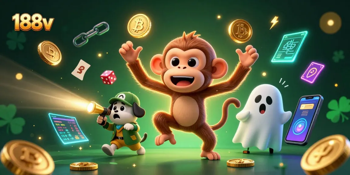Experience thrilling wins with 188v in a vibrant, bustling casino scene filled with crypto excitement.