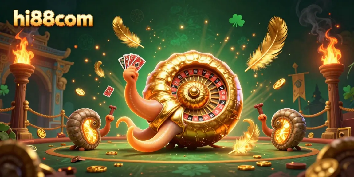 Experience the vibrant world of hi88com with a dynamic 3D nautilus, cards, and games.