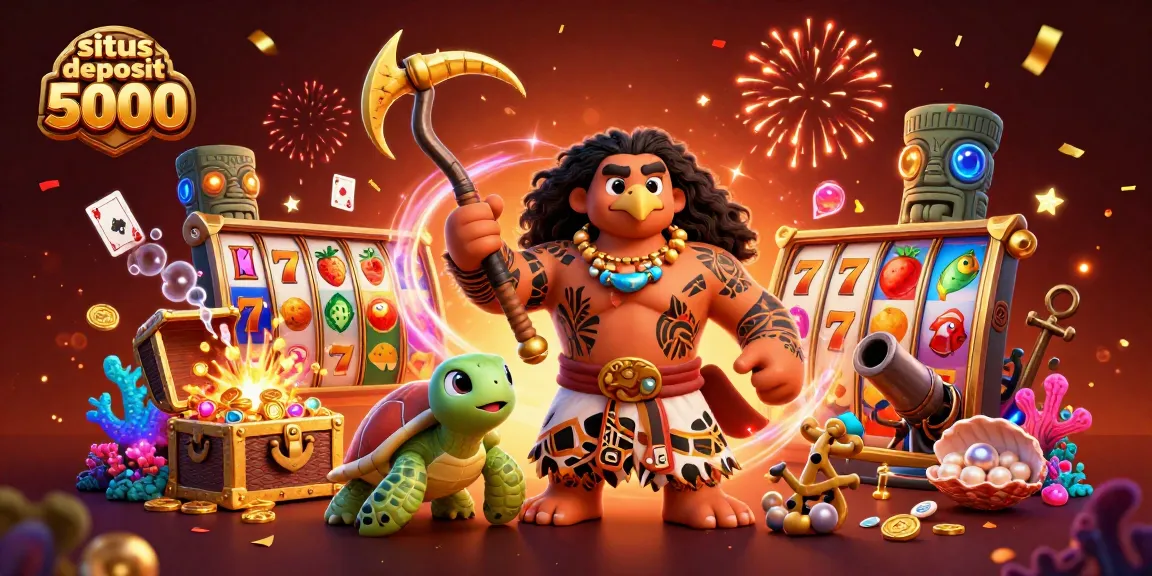 Engage in thrilling slots at situs deposit 5000 with vibrant characters and rich casino elements.