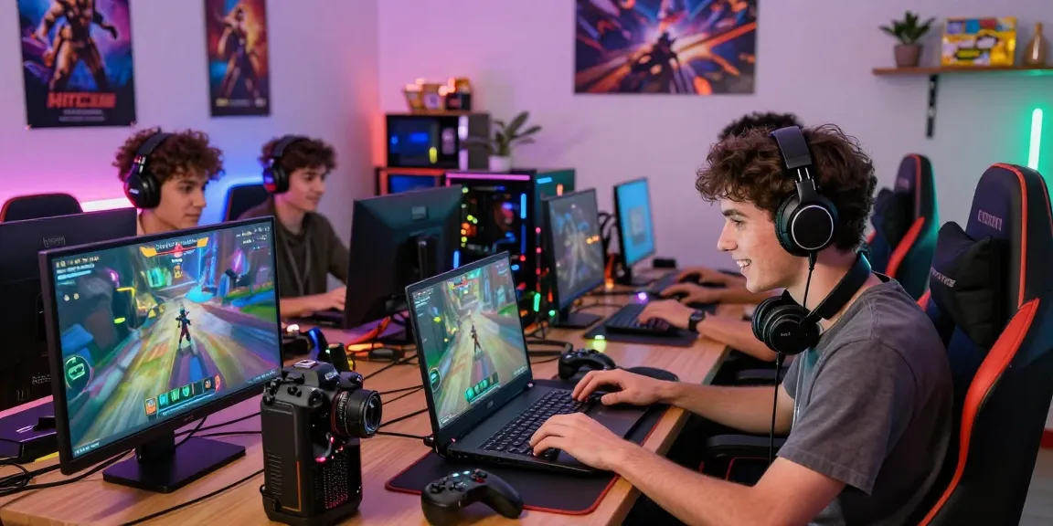 Players engaged on HitClub gaming platform with vibrant atmosphere and modern gear.