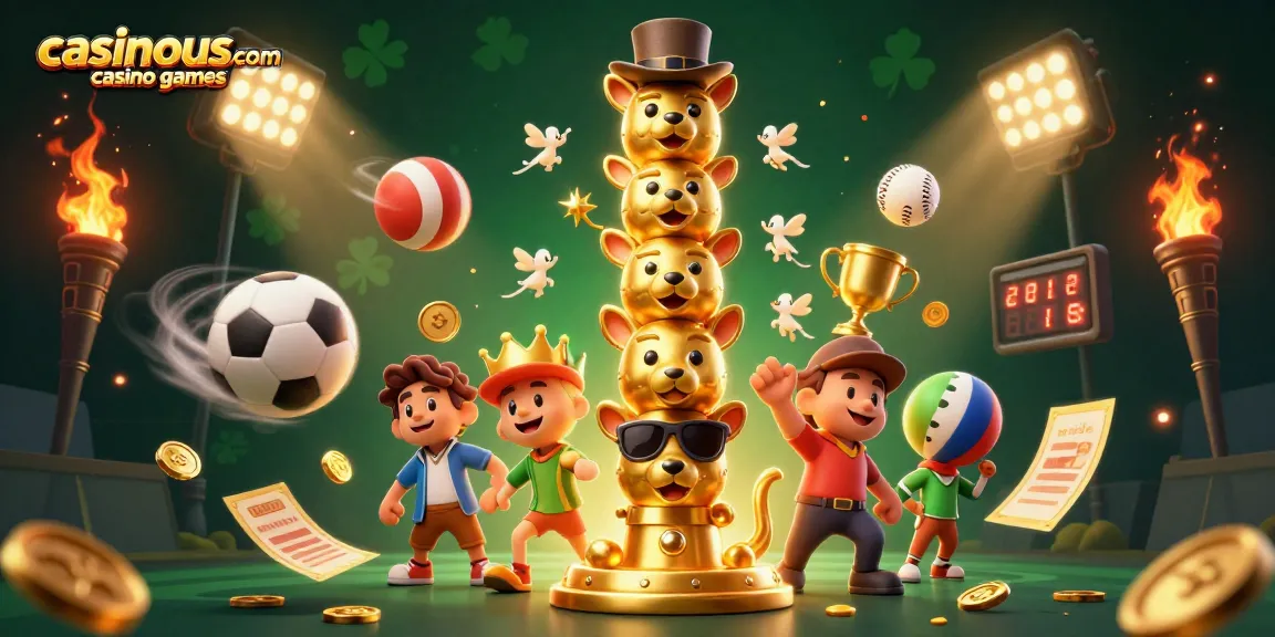 Join the excitement of casinous.com casino games with a vibrant 3D illustration of gambling fun.