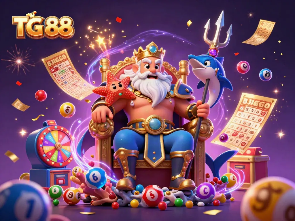 Experience thrilling games at TG 88 with a vibrant atmosphere featuring roleplaying characters and casino elements.