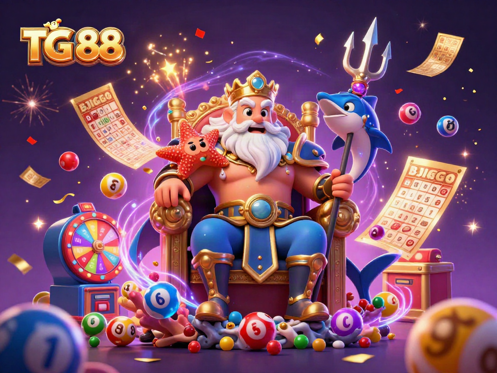 Experience thrilling games at TG 88 with a vibrant atmosphere featuring roleplaying characters and casino elements.