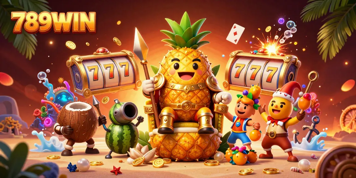 Experience the thrill of winning at 789WIN with a vibrant carnival of characters in a dynamic online casino scene.