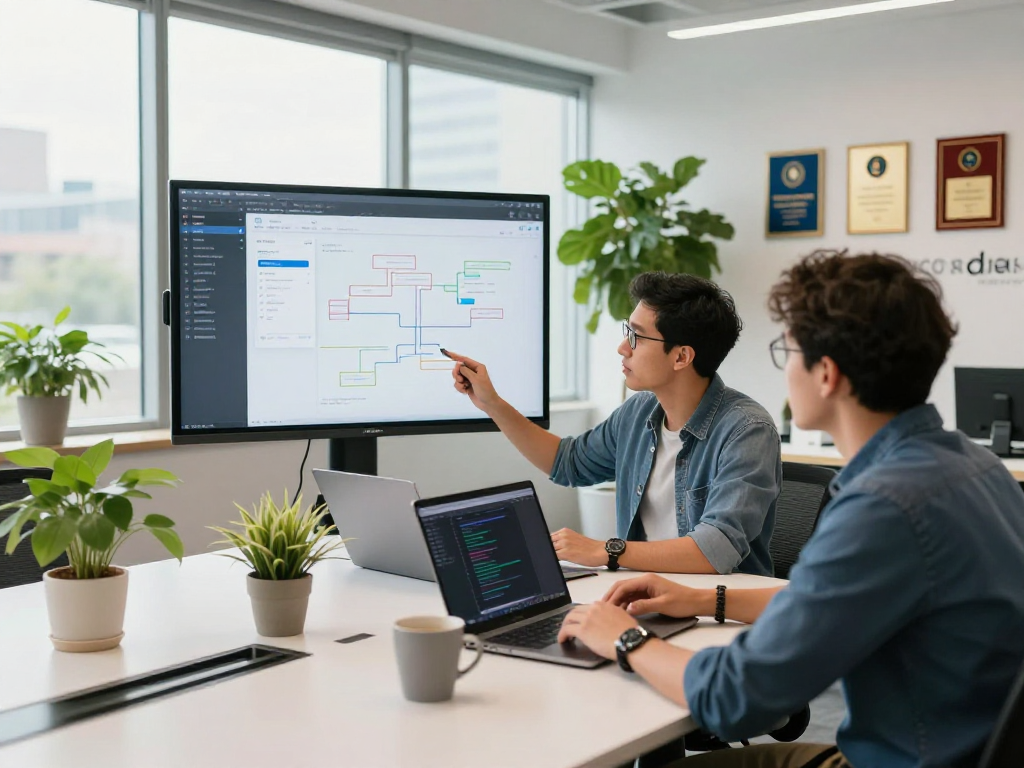 Developers collaborating on software projects using net88 in a modern workspace.