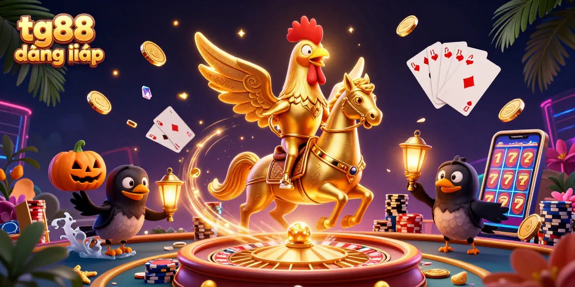 Experience the excitement of tg88 đăng nhập with the vibrant casino atmosphere and dynamic gaming elements in this illustration.