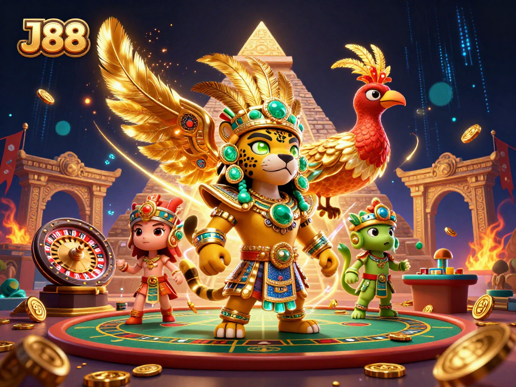 Experience the excitement of J88 with a vibrant live casino scene featuring immersive elements.