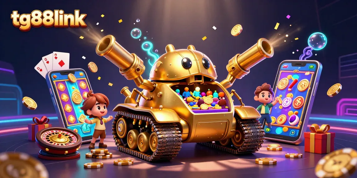Experience excitement at tg88link’s casino with a golden beetle tank and vibrant gaming elements.