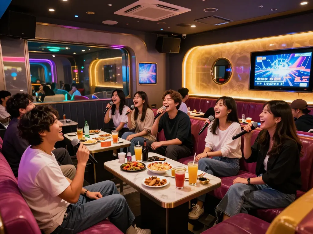 활기찬 분위기와 세련된 인테리어를 갖춘 인천쓰리노 노래방에서 즐거운 밤을 보내고 있습니다.
