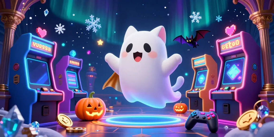 Experience the thrilling atmosphere of vua99a with a ghost cat and a bat in a luxurious casino scene.