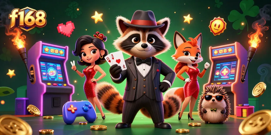 Experience thrilling gaming action at f168 with suave characters and vibrant casino elements.