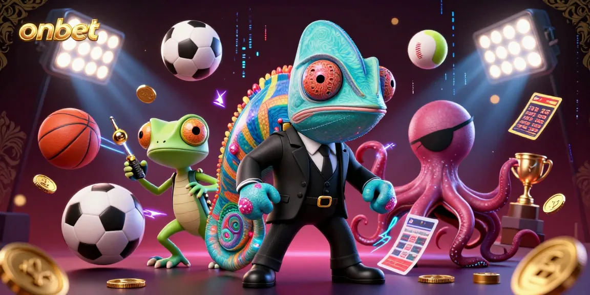 Experience the thrill of sports betting with onbet, featuring dynamic characters in a rich casino environment.