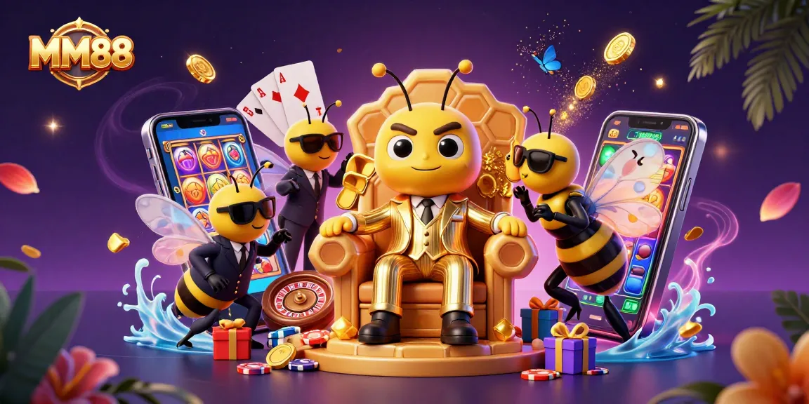 Engage with MM88's thrilling gaming world featuring vibrant slot games and dynamic characters.
