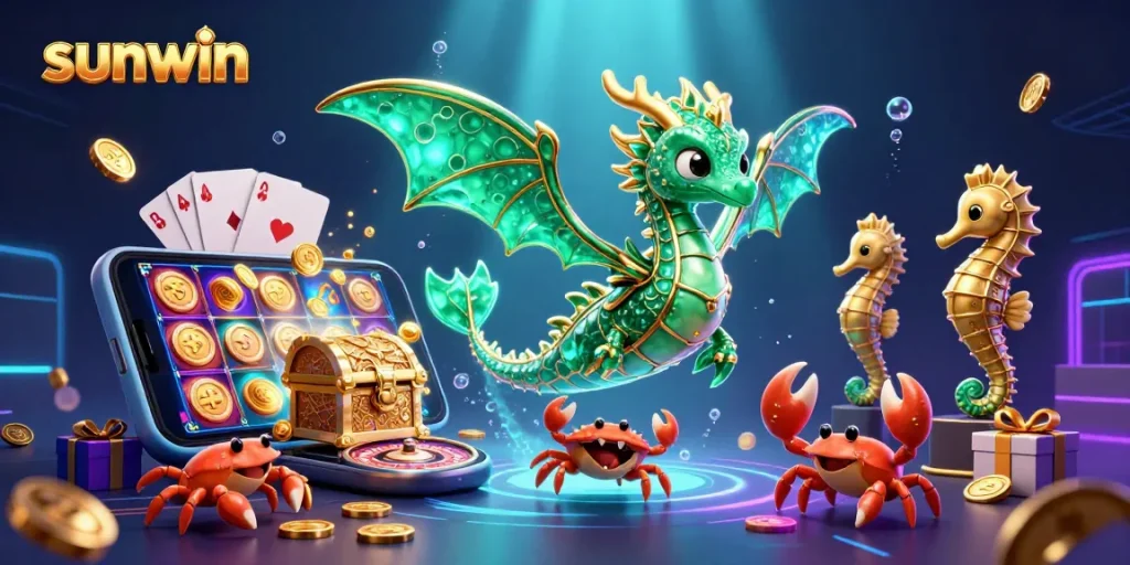 Experience sunwin's distinguished gaming universe with vibrant casino elements and magical underwater visuals