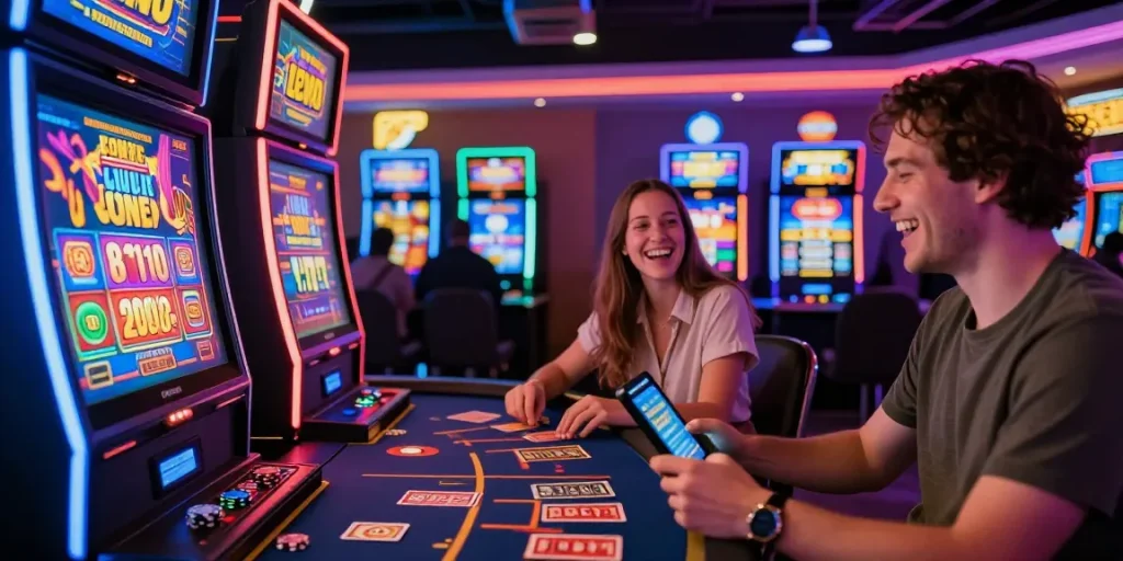 Players enjoying games at casinos not on Gamstop with vibrant atmosphere and exciting promotions.